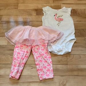 Carter’s 2pc Flamingo Daddy’s Girl Outfit 6M